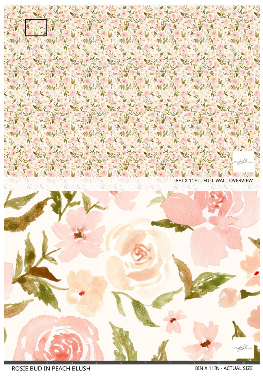 watercolor rose floral wallpaper sample