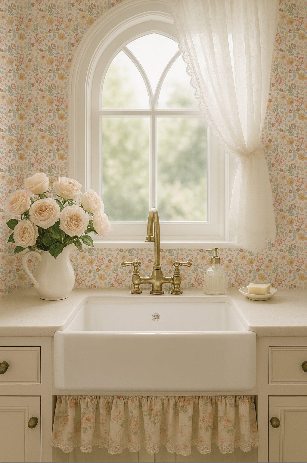 Boho Garden Florals- Small scale- Indy Bloom Wallpaper