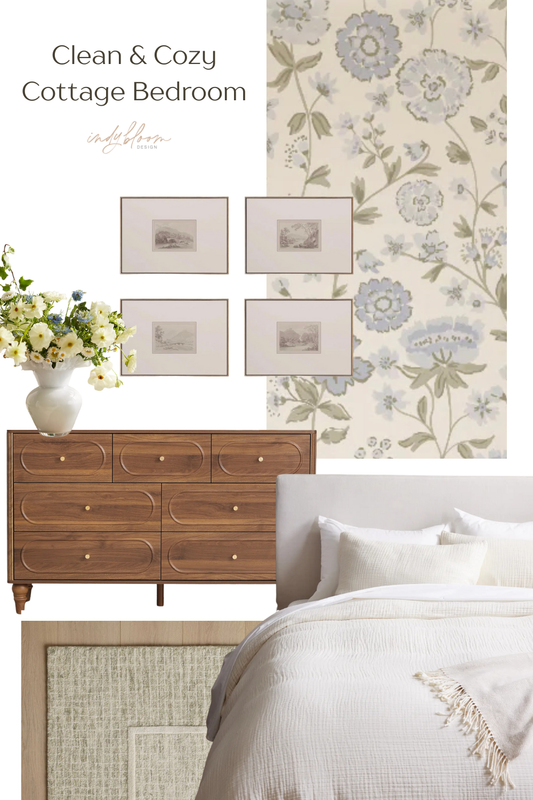 Clean and Cozy Cottage Bedroom Inspo Board
