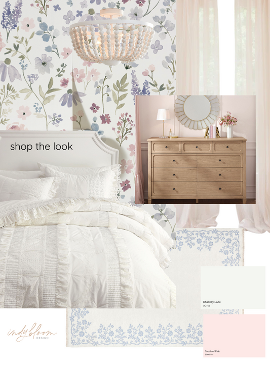Pretty & Sweet Girly Bedroom Moodboard