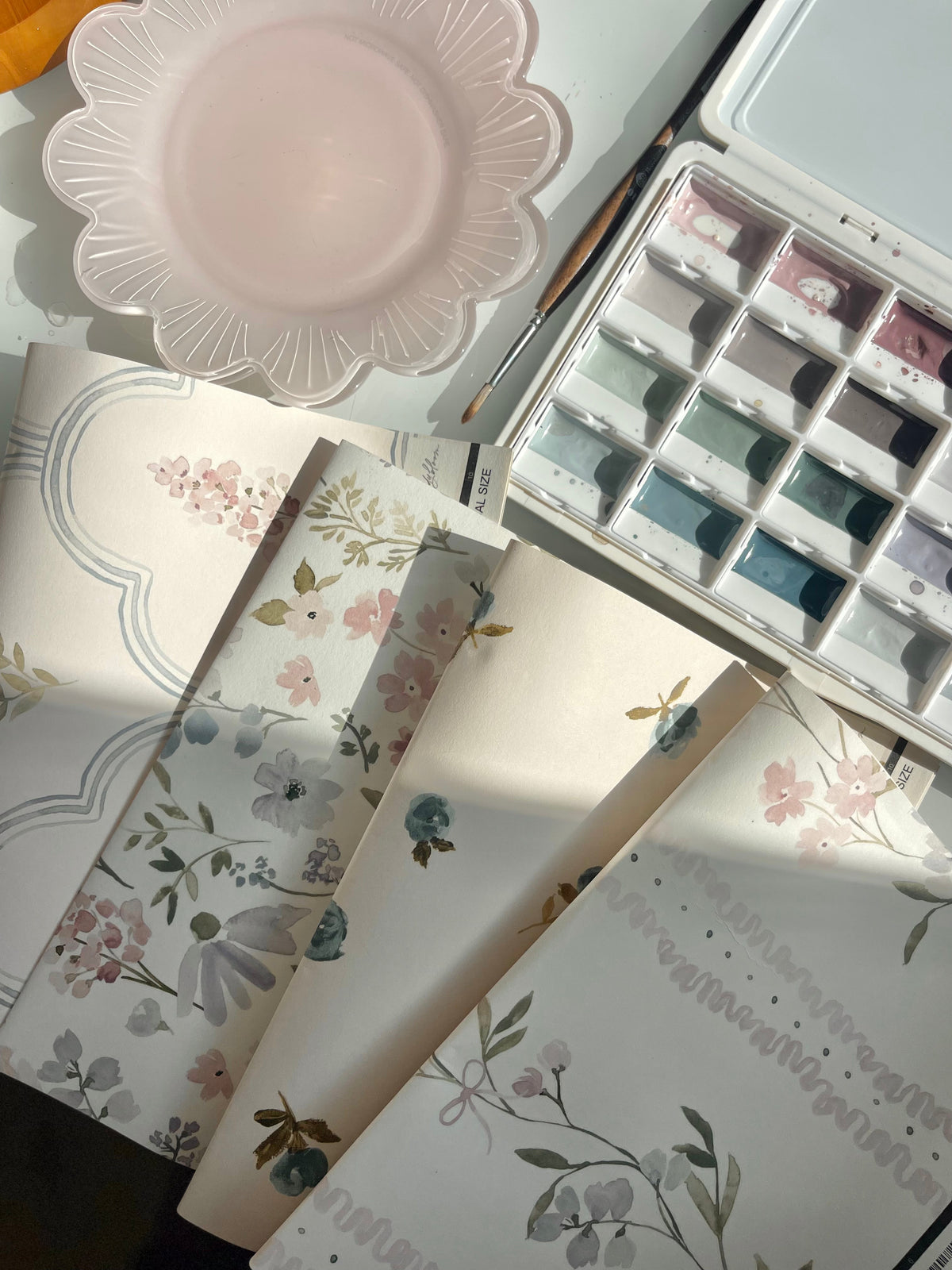 wallpaper watercolor floral samples