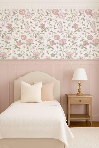 Navy bean blossoms pink and sage