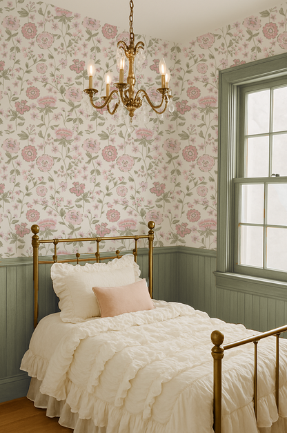 Navy bean blossoms pink and sage