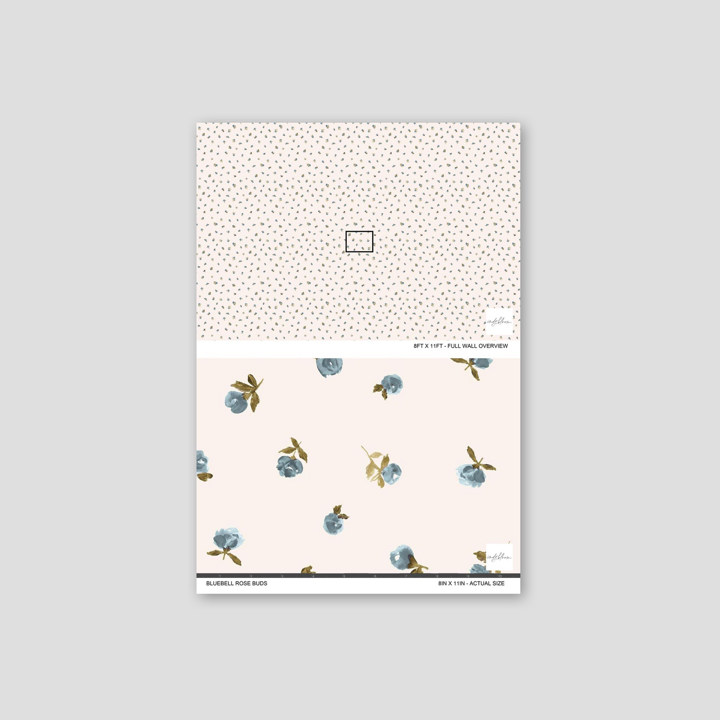 Bluebell Rose Buds | Blue Floral Wallpaper