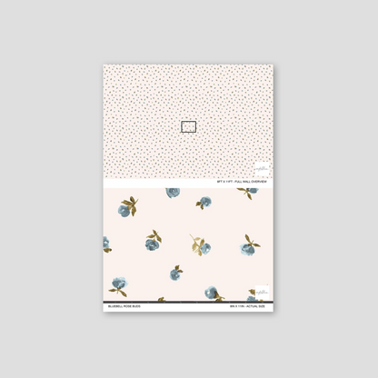 Bluebell Rose Buds | Blue Floral Wallpaper