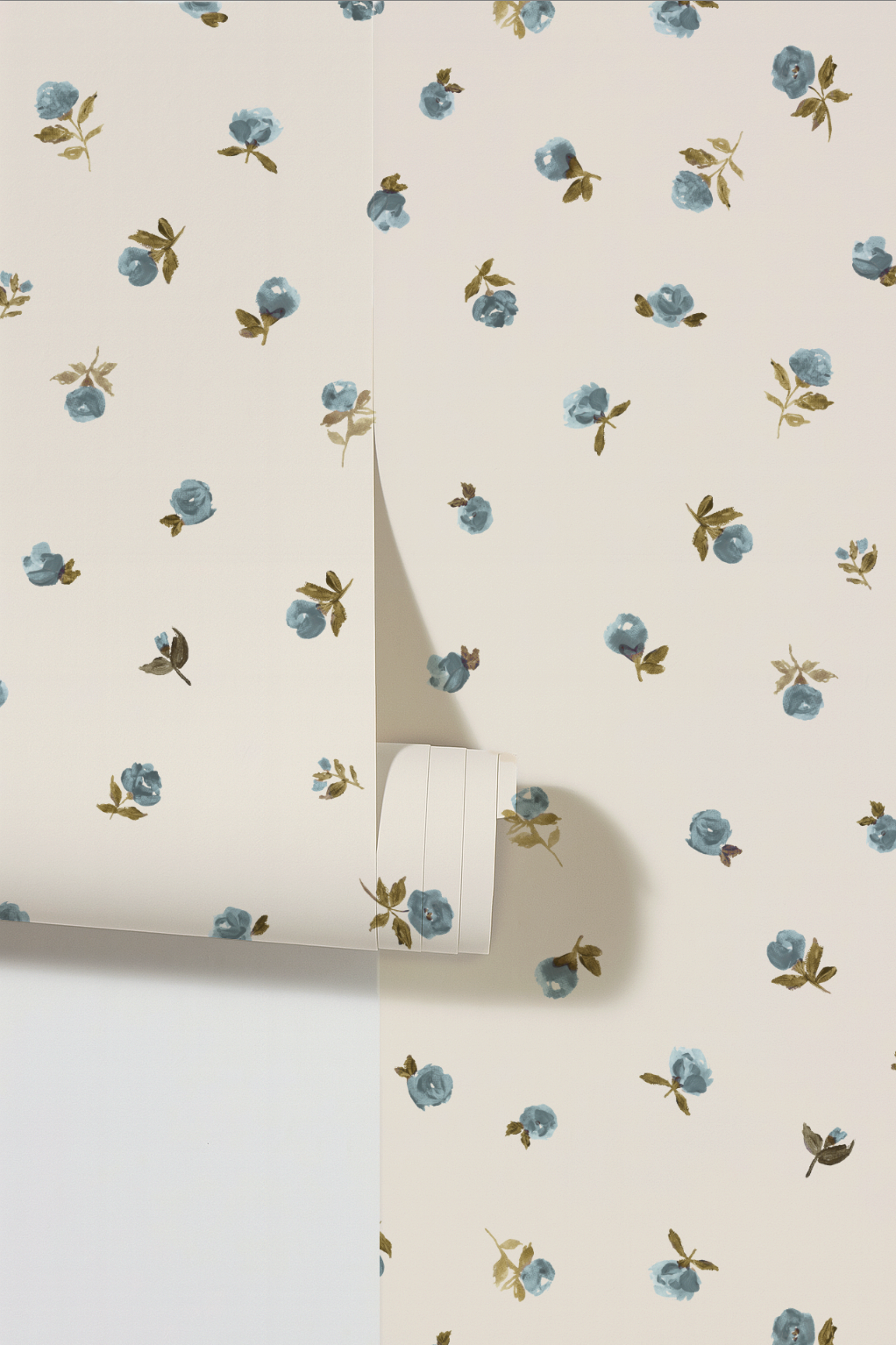 Bluebell Rose Buds | Blue Floral Wallpaper