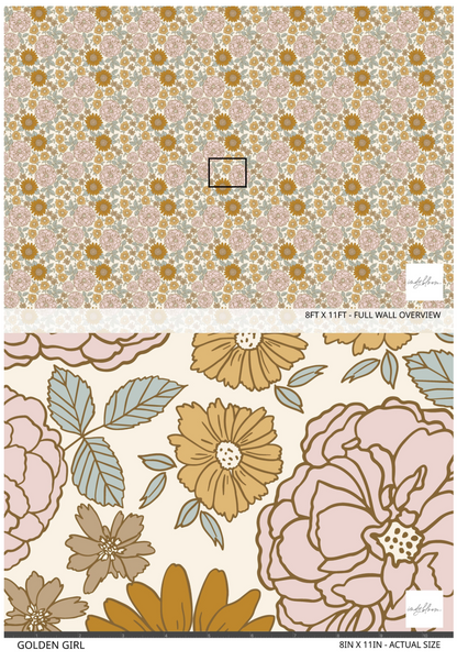 Retro floral wallpaper sample 