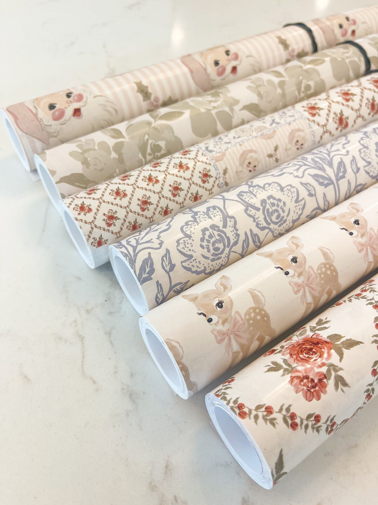 Christmas Vintage Patchwork Coquette Boutique Gift Wrap – 19” Wide Roll