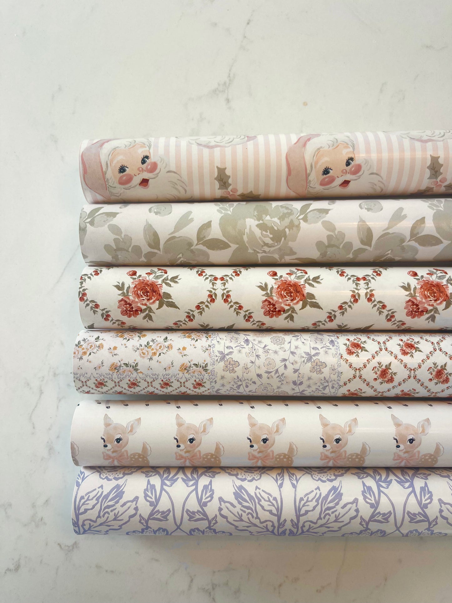 Christmas Vintage Patchwork Coquette Boutique Gift Wrap – 19” Wide Roll