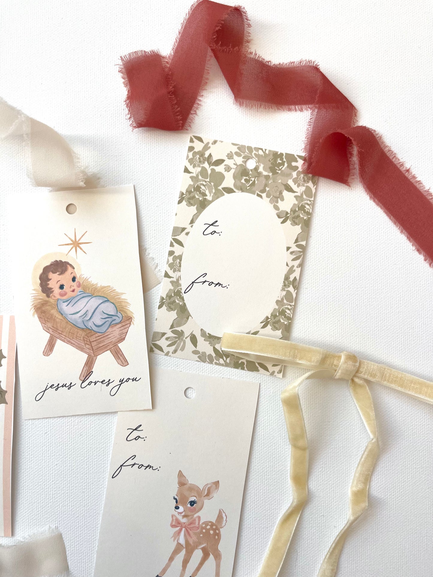 Vintage Christmas Printable Banner + Gift Tags (Digital Download)