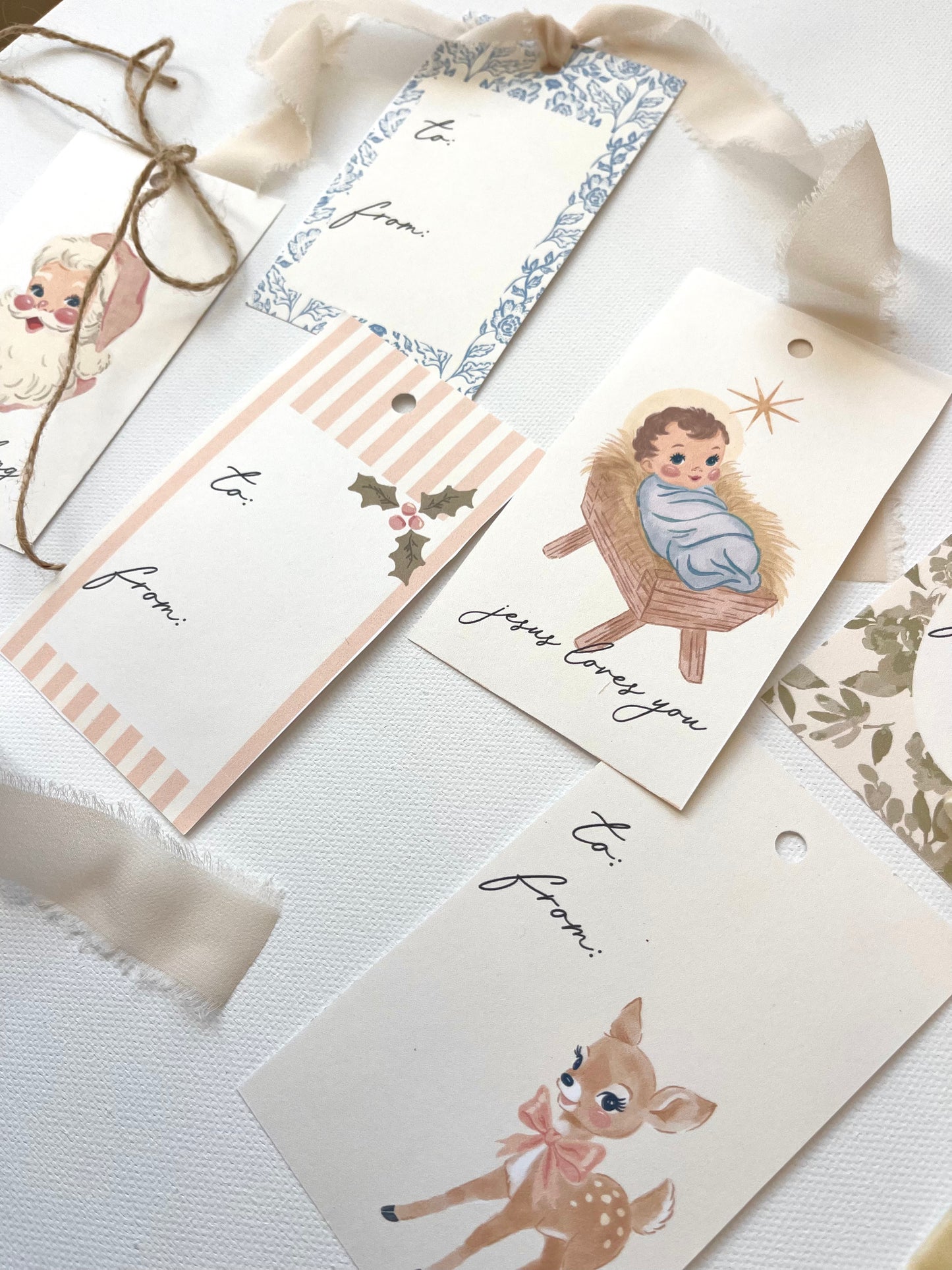 Vintage Christmas Printable Banner + Gift Tags (Digital Download)