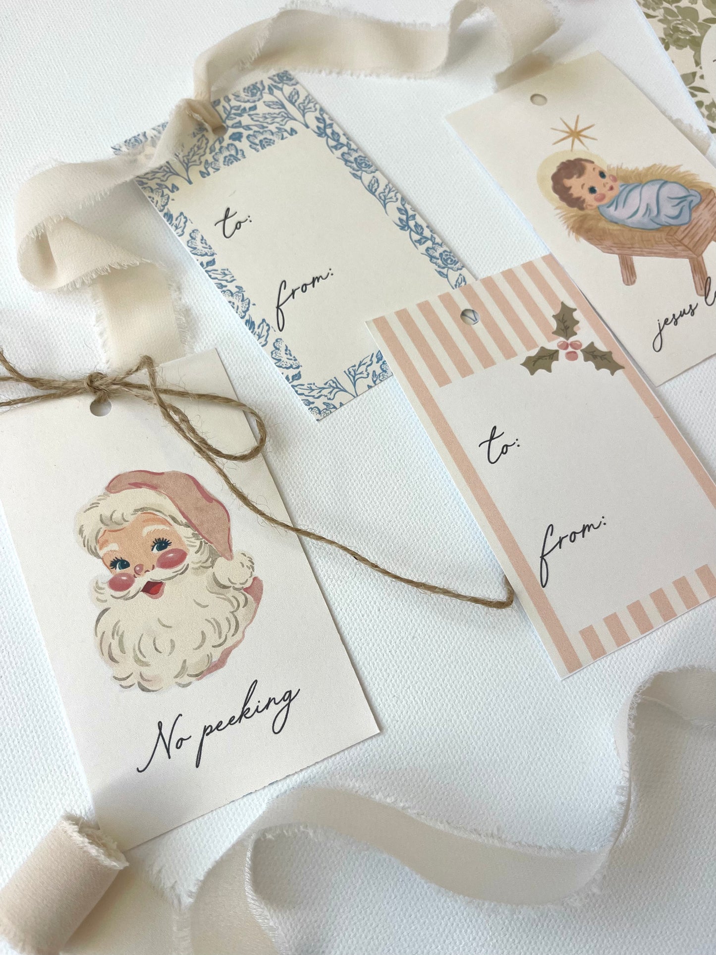 Vintage Christmas Printable Banner + Gift Tags (Digital Download)