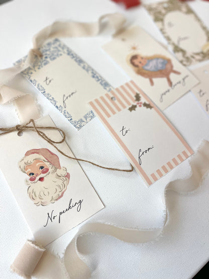 Vintage Christmas Printable Banner + Gift Tags (Digital Download)