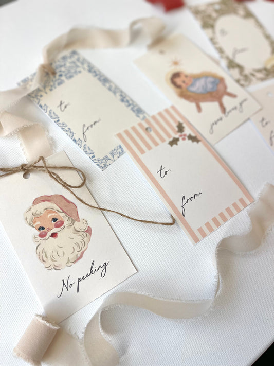 Vintage Christmas Printable Banner + Gift Tags (Digital Download)