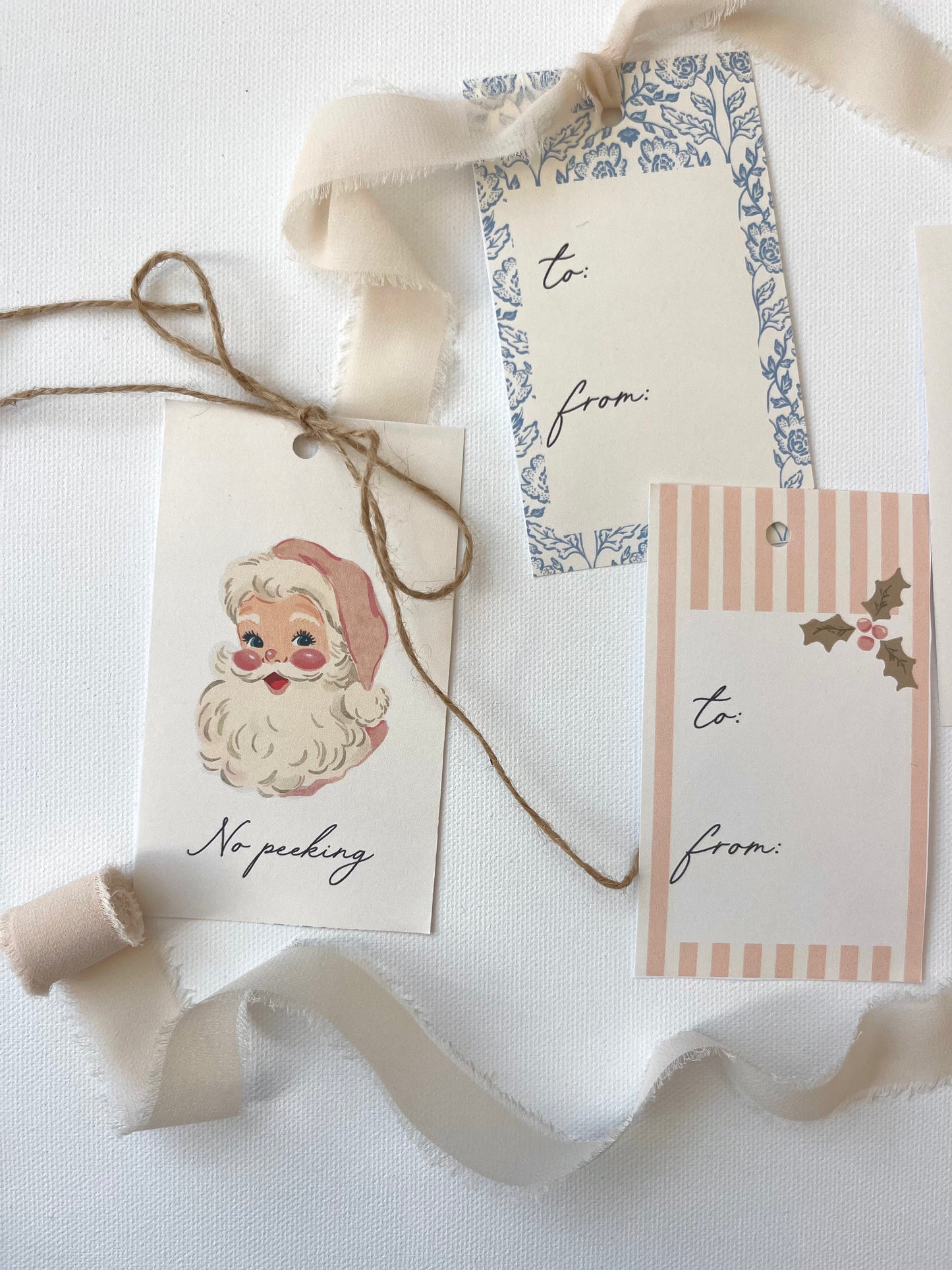 Vintage Christmas Printable Banner + Gift Tags (Digital Download)