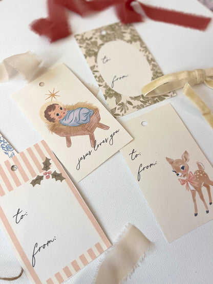 Vintage Christmas Printable Banner + Gift Tags (Digital Download)