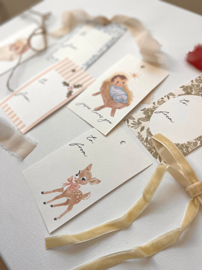 Vintage Christmas Printable Banner + Gift Tags (Digital Download)