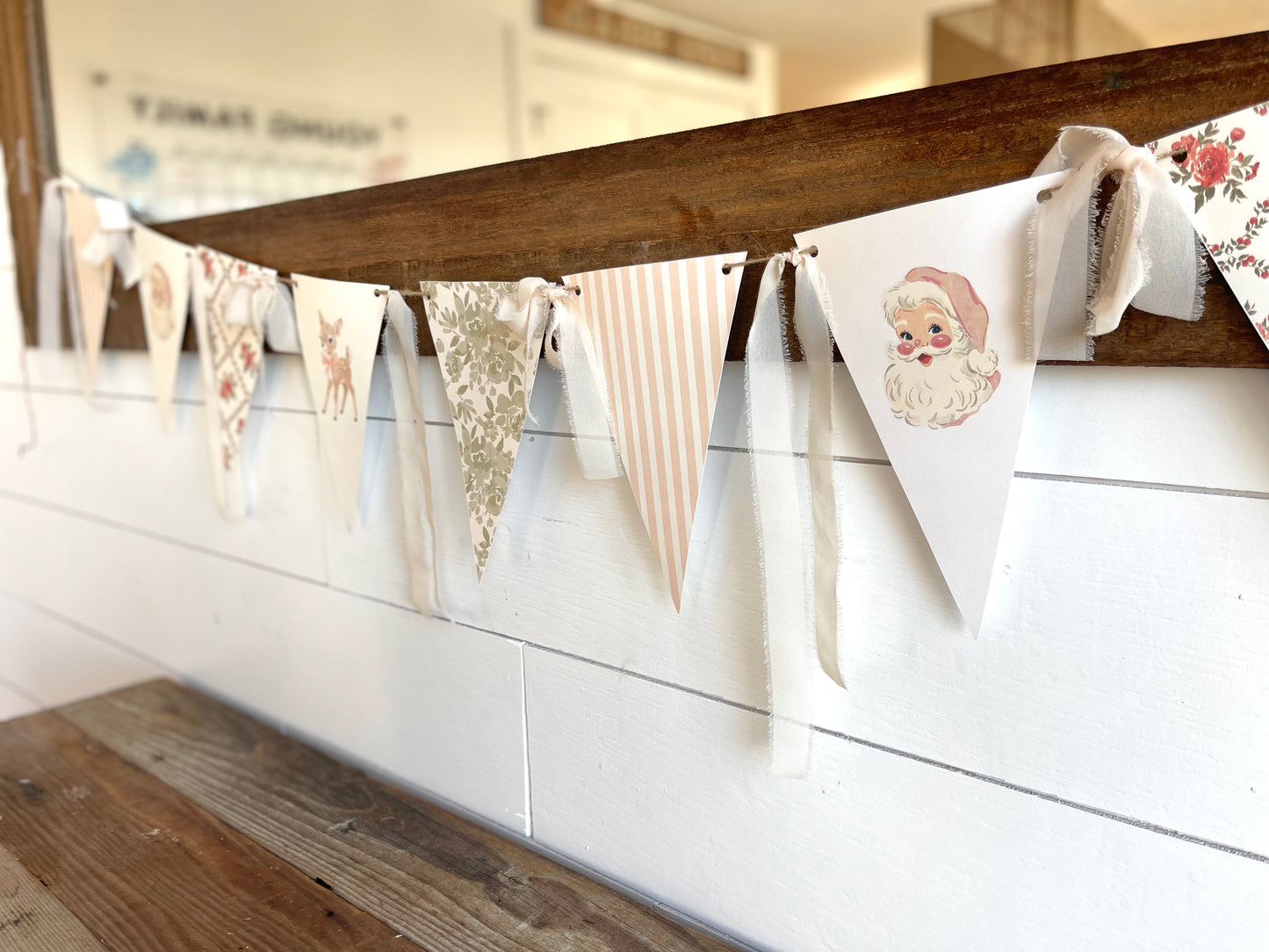 Vintage Christmas Printable Banner + Gift Tags (Digital Download)