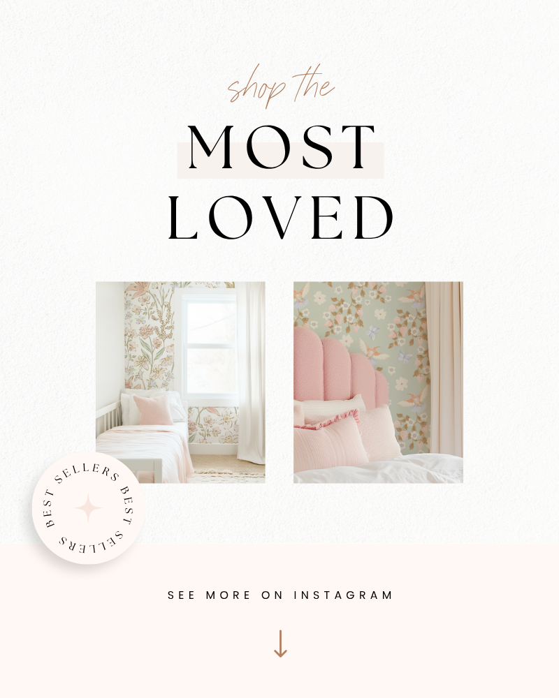 Advertisement for 'Shop the Most Loved' with a bedroom scene and call to action to see more on Instagram.