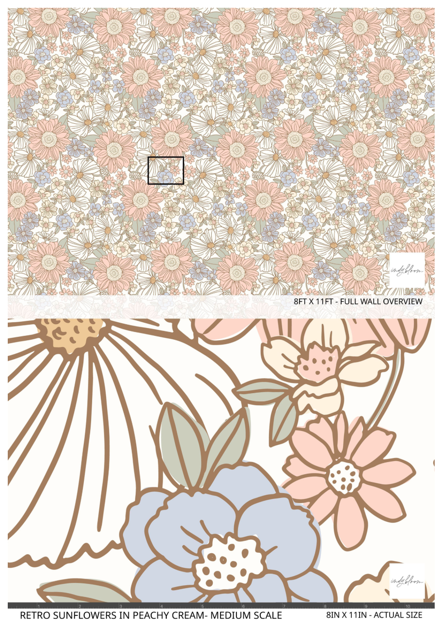 Floral patterned paper with a close-up of flowers on a white background