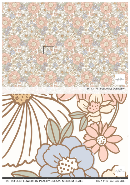 Floral patterned paper with a close-up of flowers on a white background