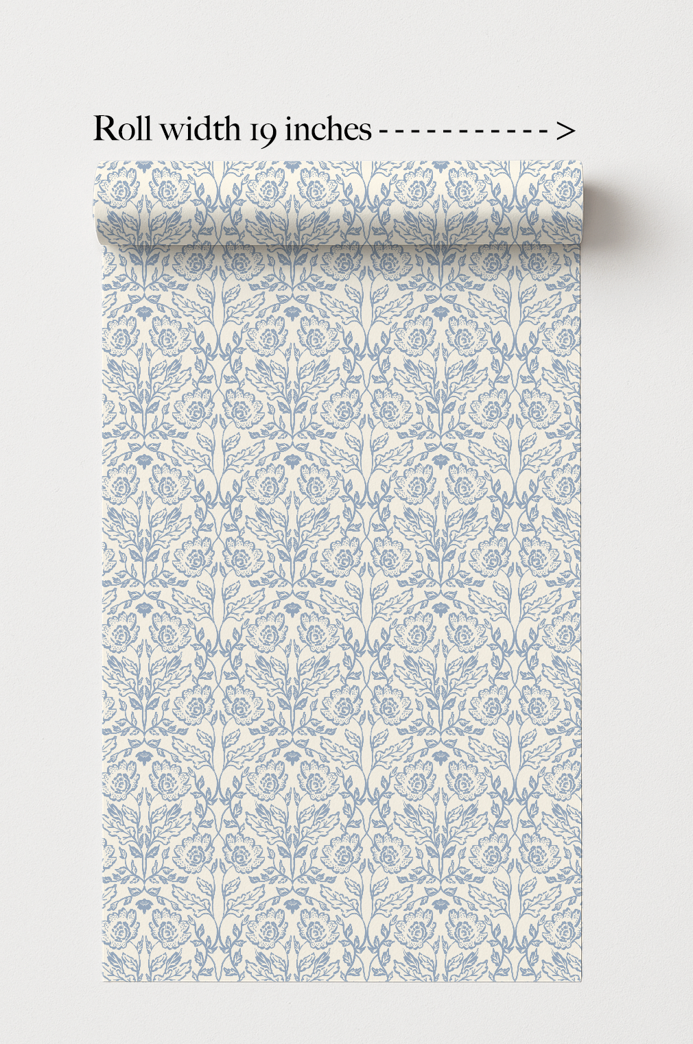 Icy Vintage Floral Boutique Gift Wrap Roll – 19" Inches Wide