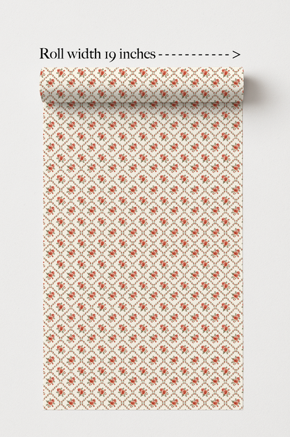 Vintage Christmas Rose- Boutique Gift Wrap Roll – 19" Inches Wide