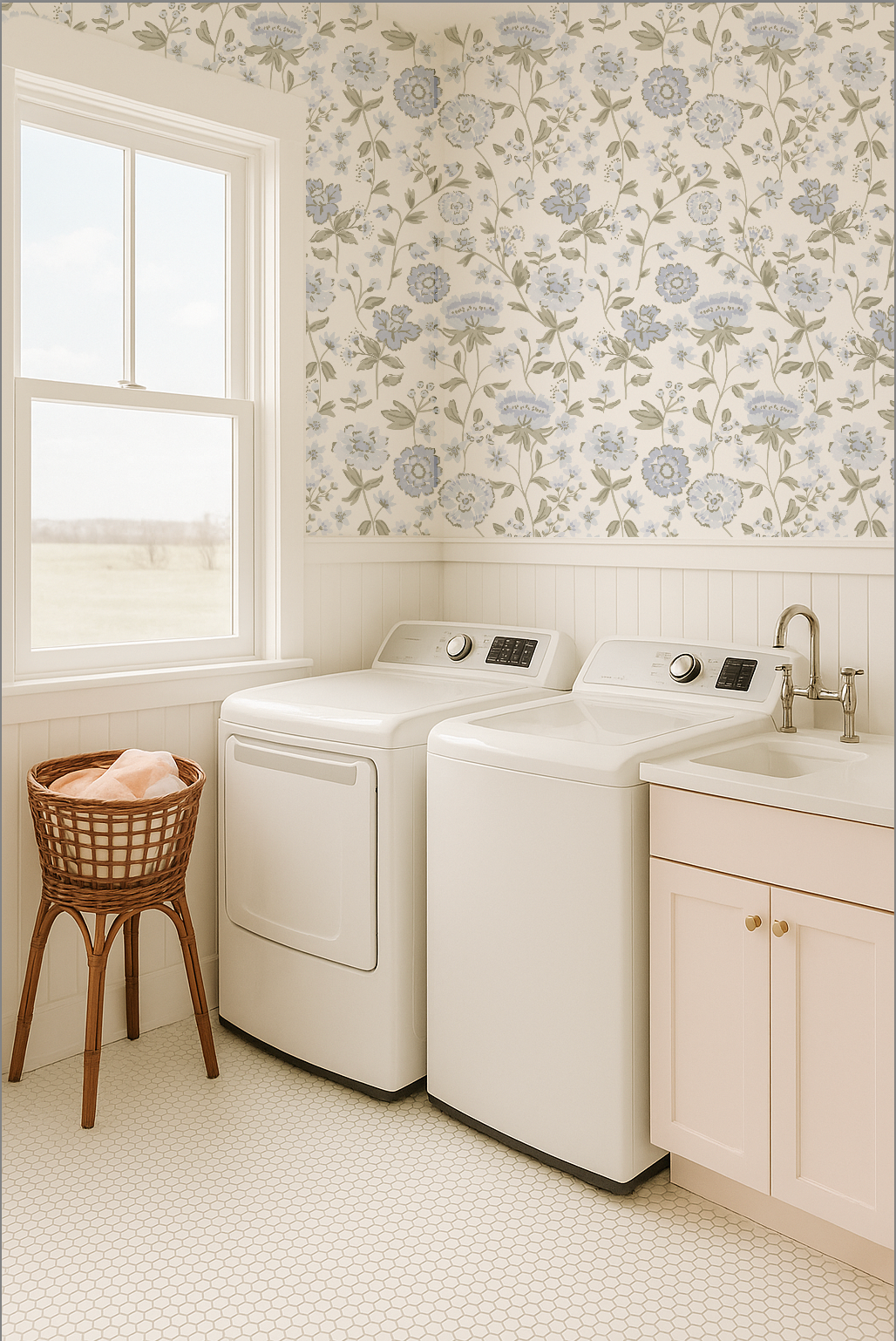 Navy Bean Blossom in Blue