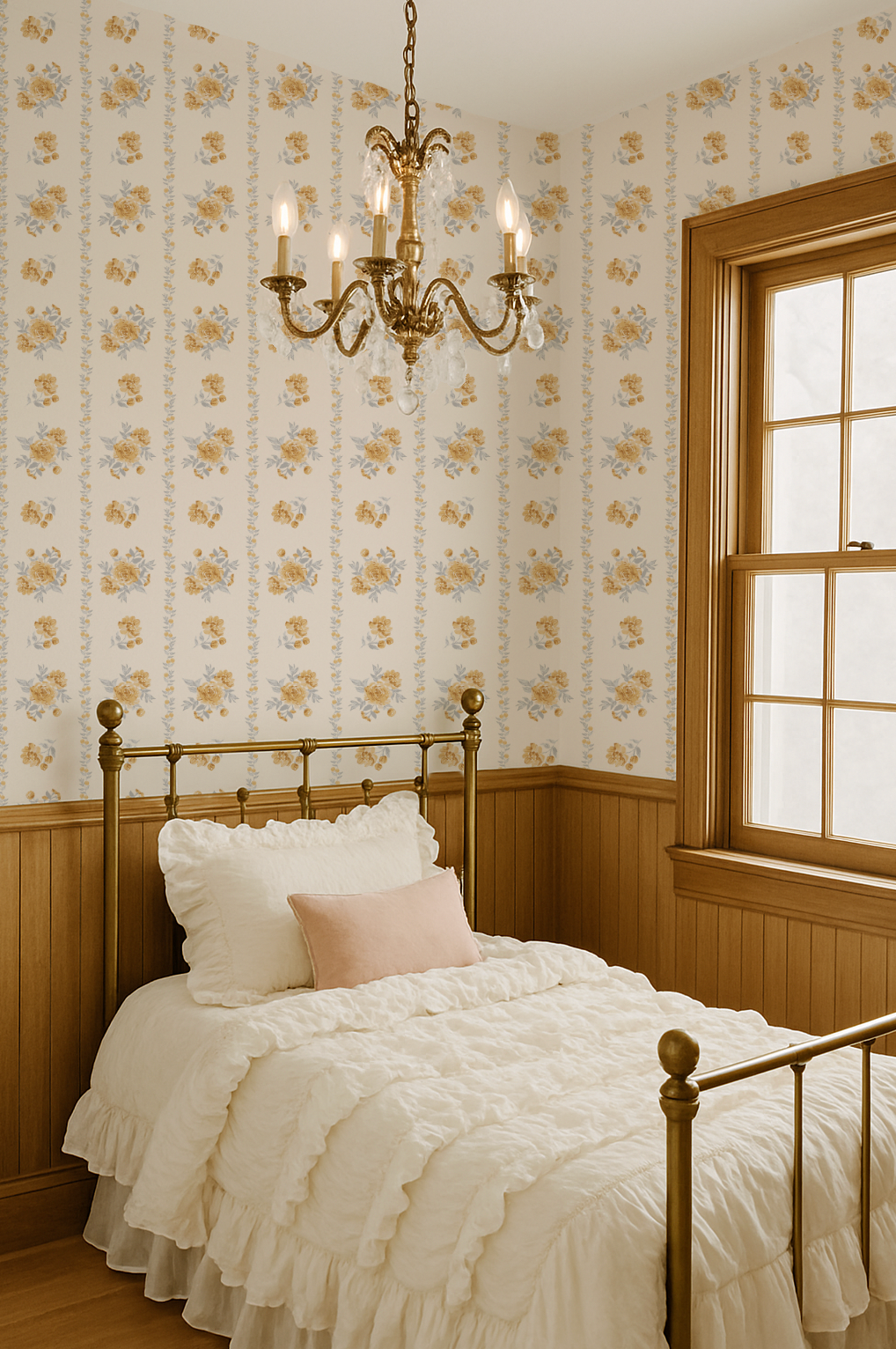 Butter Blossom Rose Indy Bloom Peel and Stick Wallpaper