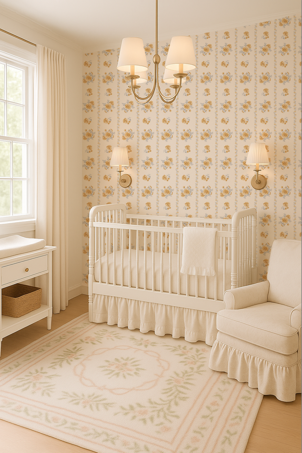 Butter Blossom Rose Indy Bloom Peel and Stick Wallpaper