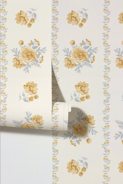 Butter Blossom Rose Indy Bloom Peel and Stick Wallpaper