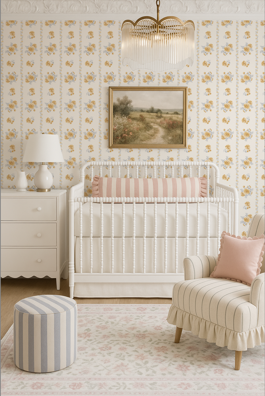 Butter Blossom Rose Indy Bloom Peel and Stick Wallpaper