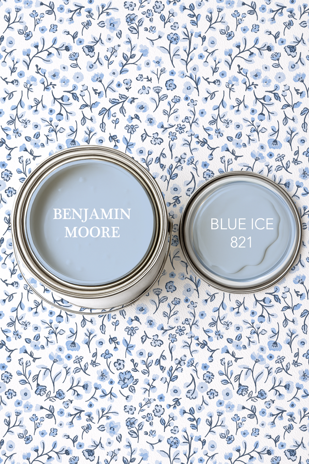 Dainty Blue Jean Floral- Indy Bloom Wallpaper