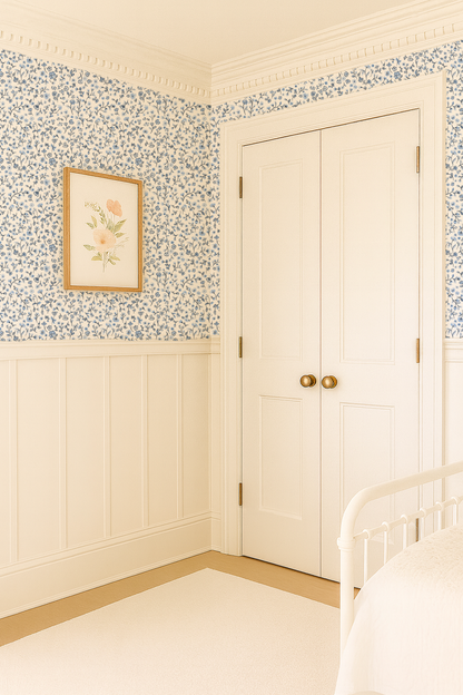 Dainty Blue Jean Floral- Indy Bloom Wallpaper