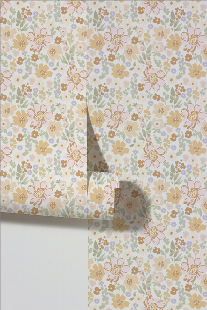 Boho Garden Florals- Small scale- Indy Bloom Wallpaper