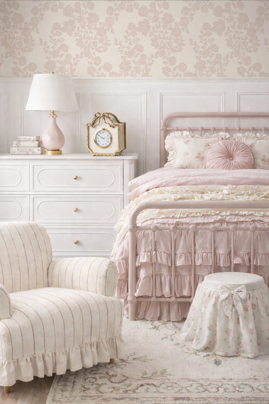Rose Vines in Blush removable wallpaper by Indy Bloom Design