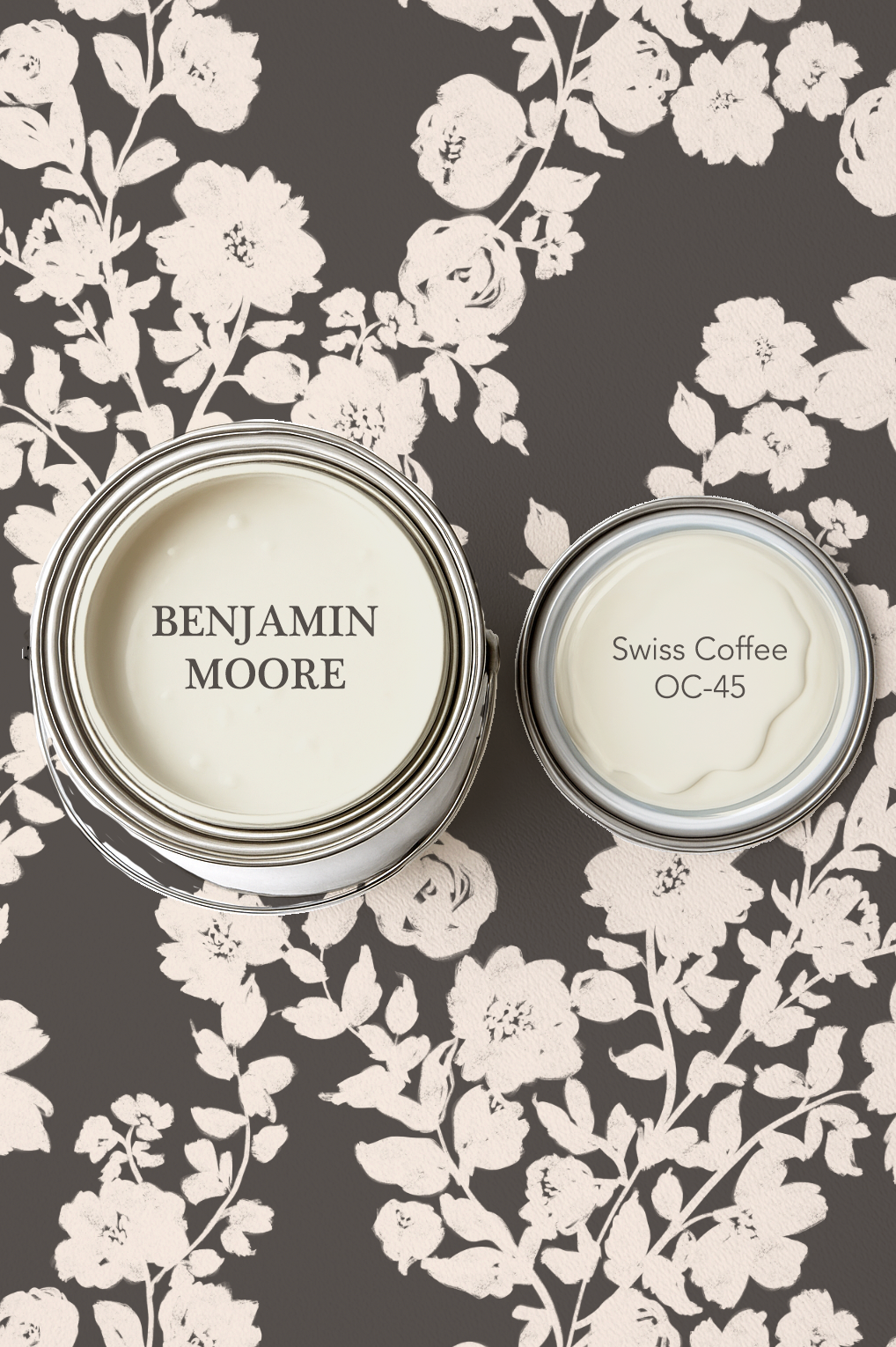 Rose vines in creamy silhouette