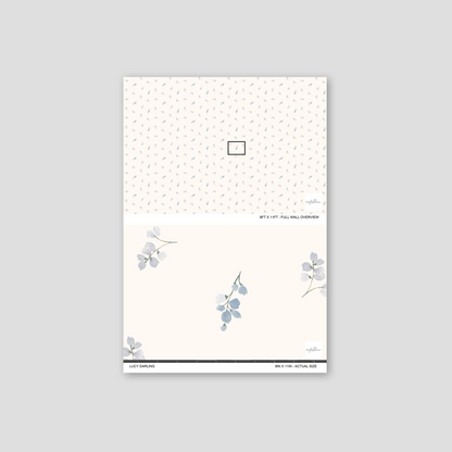 sample beautiful blue floral sage green florals in watercolor wallpaper panels