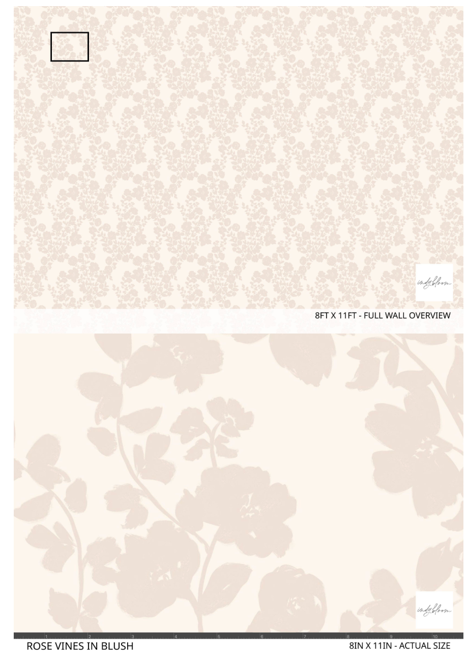 sample of peel and stick floral blush and cream wallpaper