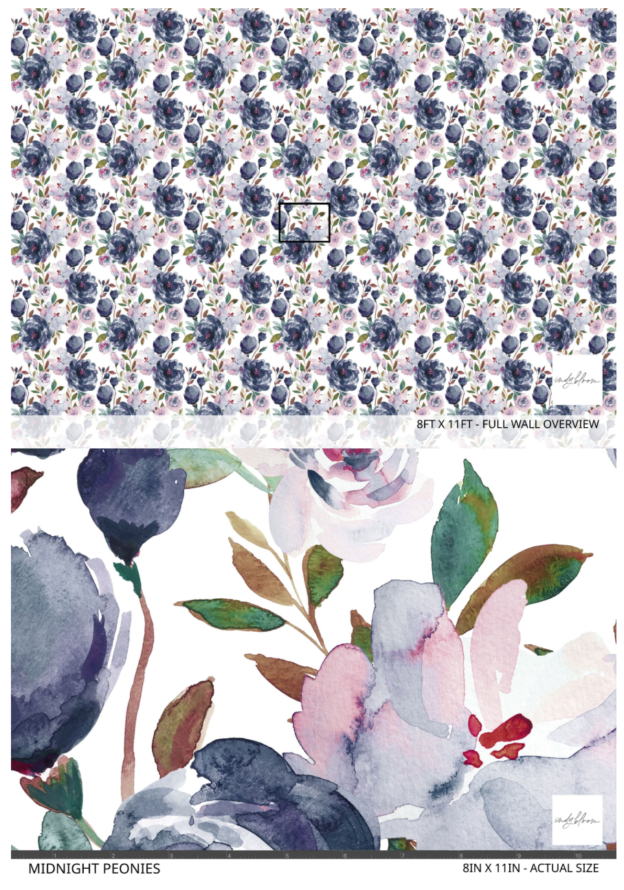 Two floral patterned products side by side, one with blue flowers and the other with watercolor flowers.